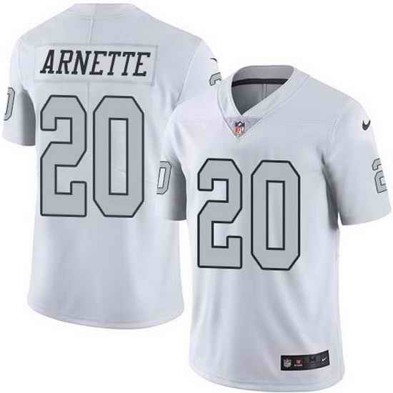 Nike Raiders 20 Damon Arnette White Men Stitched NFL Limited Rush Jersey